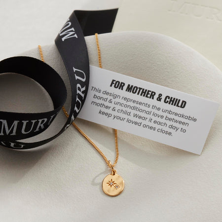 Mother and Child Necklace Gold