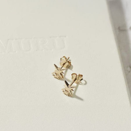 Mother and Child Stud Earrings Gold