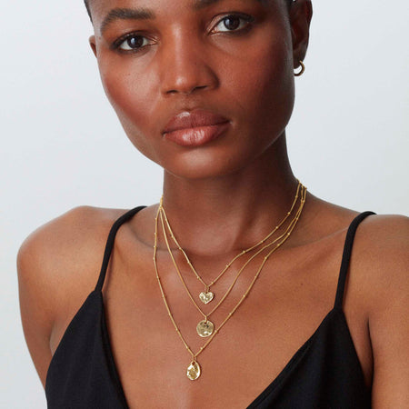 Ripple Disc Necklace Gold