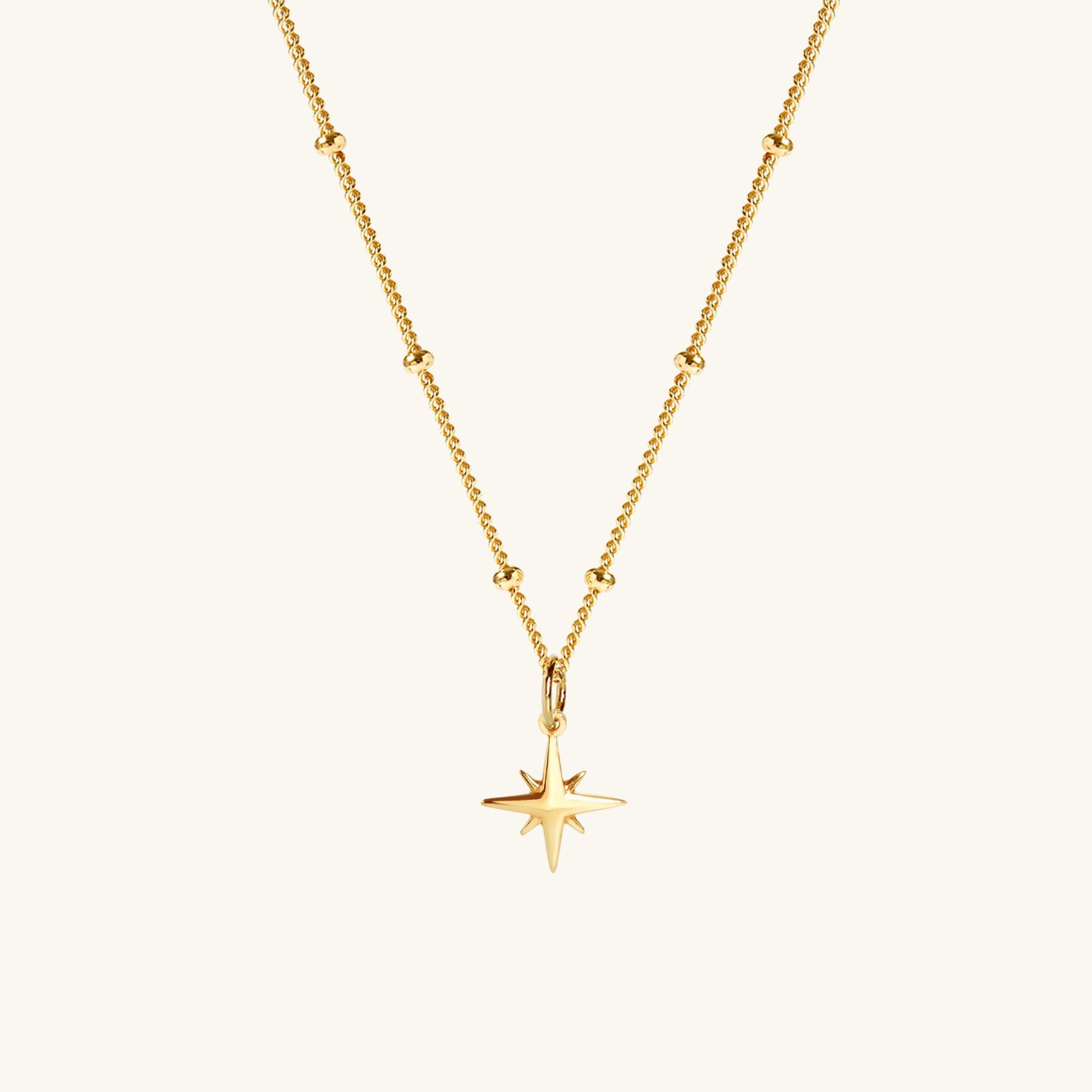 Gold Star Beaded Necklace