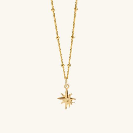 Mother and Child Bead Chain Necklace Gold