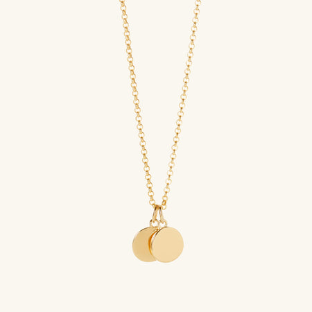 Mother and Child Discs Necklace Gold