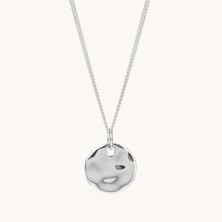 Ripple Disc Necklace Silver
