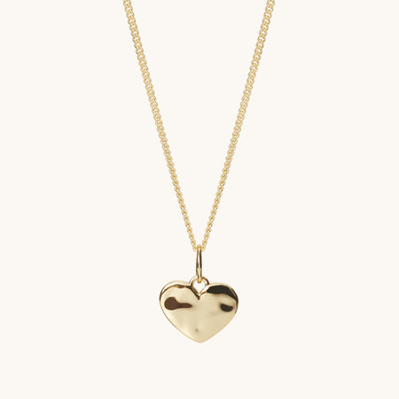 Ripple Heart Necklace Gold