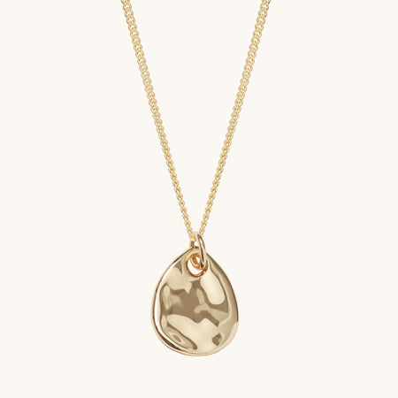 Ripple Tear Drop Necklace Gold