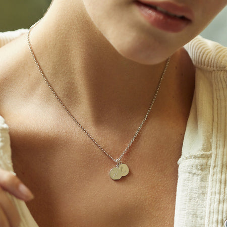 Mother and Child Double Disc Necklace Silver