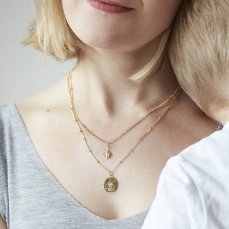 Mother and Child Mini Necklace Gold