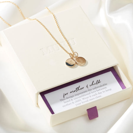 Mother and Child Discs Necklace Gold