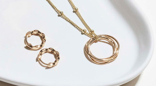 gold vermeil necklace and earrings