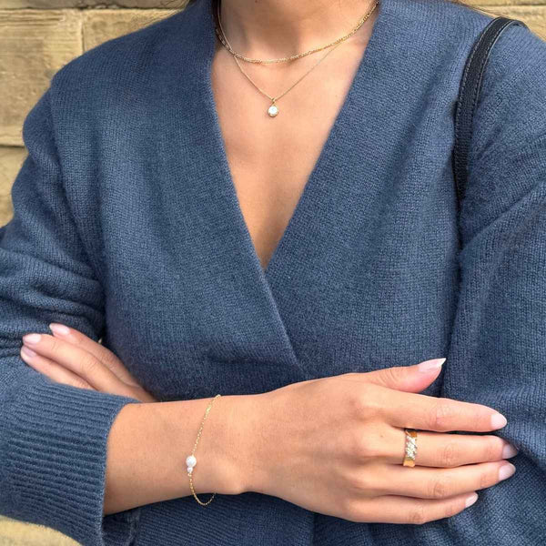 Tiny Pearl Necklace Layering Set