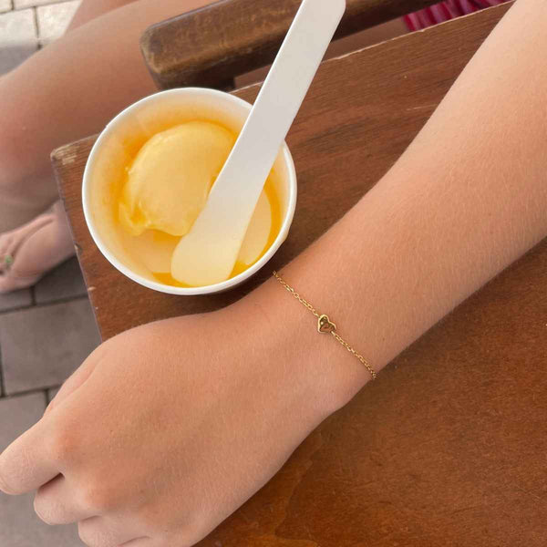 Tiny Heart Bracelet Gold
