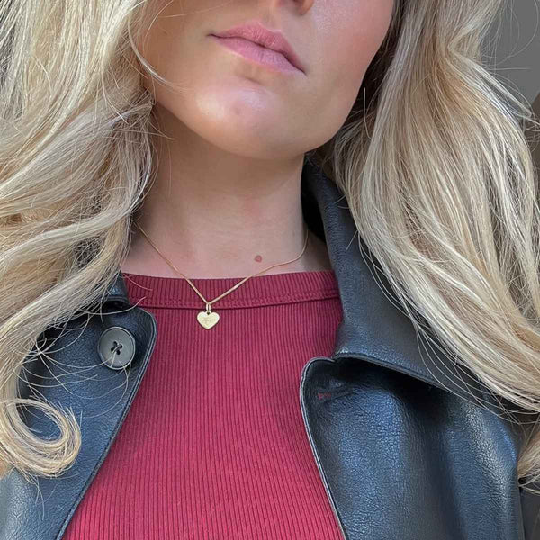 Ripple Heart Necklace Silver