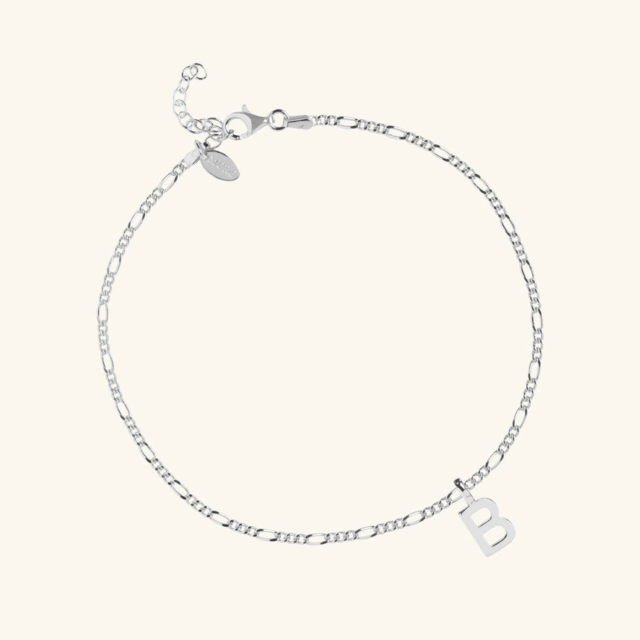 Letter, Sterling Silver, Women's Anklet, Length: 23-26cm – Muru