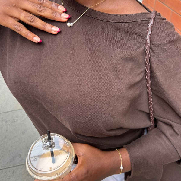 Connected Pearl Necklace Silver