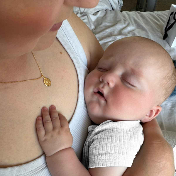 Mother and Child Necklace Silver