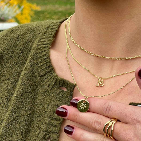 Mini Double Letter Necklace Silver