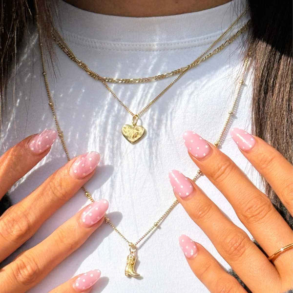 Ripple Heart Necklace Silver